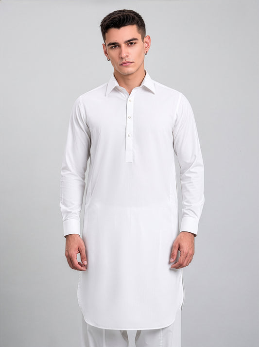 Festive Edition Stitched Suit – Ivory White