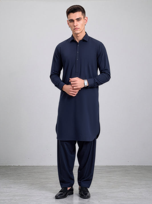 Festive Edition Stitched Suit – Midnight Navy