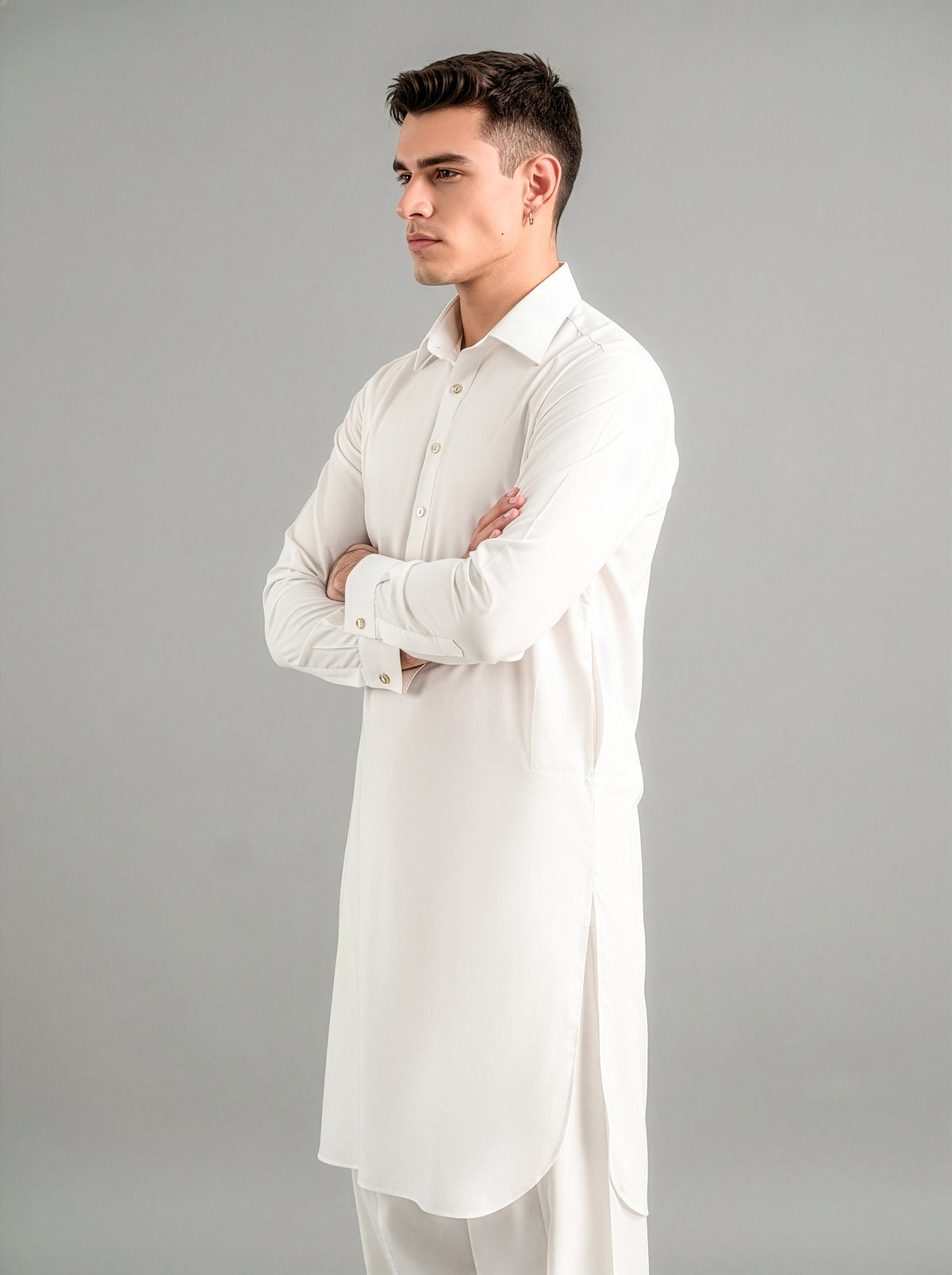 Festive Edition Stitched Suit – Ivory White